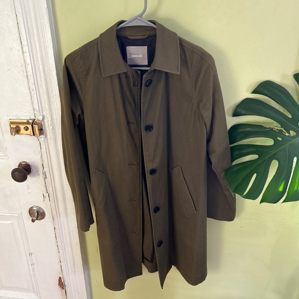 Everlane The Mac Coat Green Base - Size 0